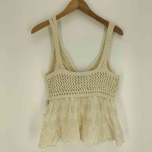 ザラ ZARA embroidered knit top with openwork embroidery エンブロイダリ― ニット トップス レディース import:M