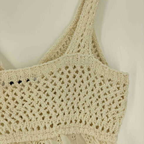 ザラ ZARA embroidered knit top with openwork embroidery エンブロイダリ― ニット トップス レディース import:M