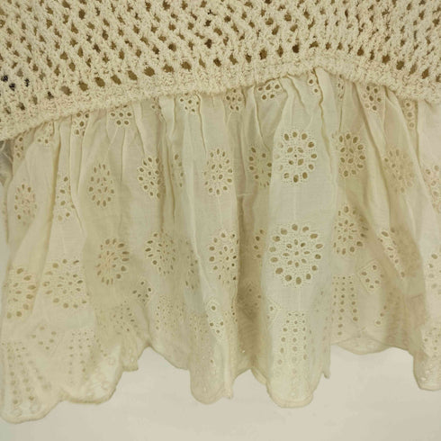 ザラ ZARA embroidered knit top with openwork embroidery エンブロイダリ― ニット トップス レディース import:M