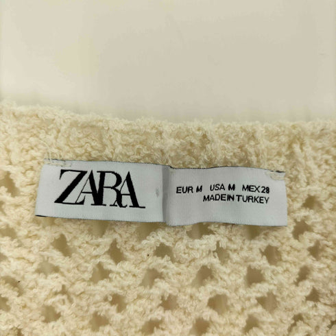 ザラ ZARA embroidered knit top with openwork embroidery エンブロイダリ― ニット トップス レディース import:M