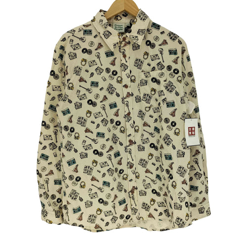 パワートゥザピープル POWER TO THE PEOPLE 総柄 楽器 靴 L/S コットン シャツ レディース JPN:M