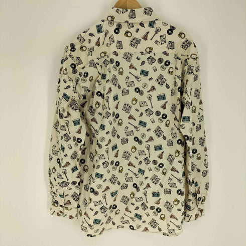 パワートゥザピープル POWER TO THE PEOPLE 総柄 楽器 靴 L/S コットン シャツ レディース JPN:M