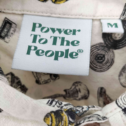 パワートゥザピープル POWER TO THE PEOPLE 総柄 楽器 靴 L/S コットン シャツ レディース JPN:M