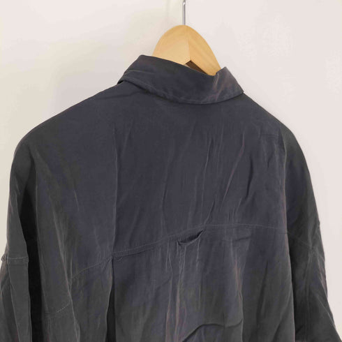 ページボーイ PAGEBOY シルキー レーヨン ルーズ SH オーバーサイズ シャツ レディース FREE