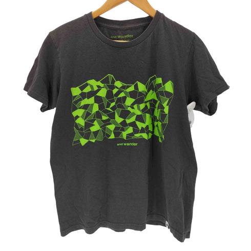 アンドワンダー and wander プリントクルーネックTシャツ メンズ FREE