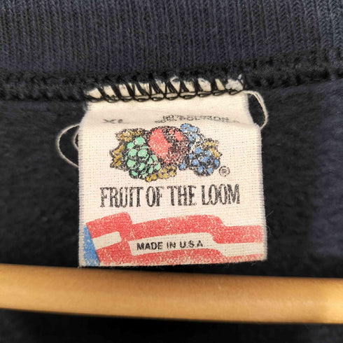 フルーツオブザルーム FRUIT OF THE LOOM 80-90s USA製 コットンポリ 前面プリント 裏起毛スウェットプルオーバー メンズ import:XL