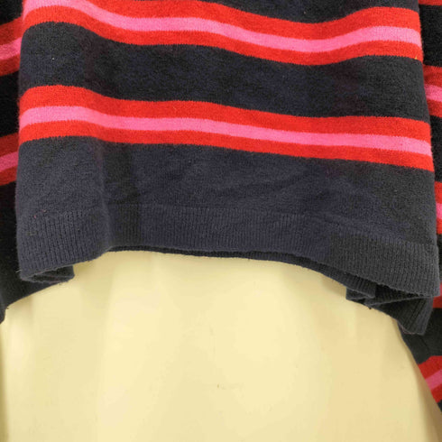 ギャップ Gap 24AW CASHSOFT POLO NAVY PINK STRI ボーダー クロップド ポロ ニット レディース import:XL
