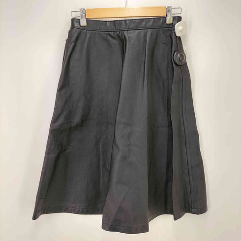 ローブドシャンブルコムデギャルソン robe de chambre COMME des GARCONS AD2000 Fake Leather Skirt サイドジップ フェイクレザー フレアスカート レディース JPN:L