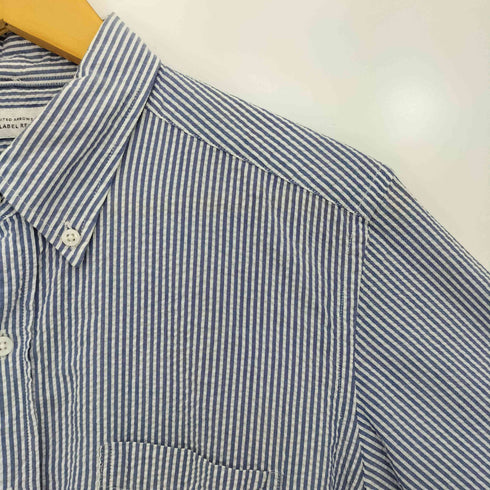 グリーンレーベルリラクシング GREEN LABEL RELAXING ストライプ シアサッカー ボタンダウンシャツ メンズ JPN:L