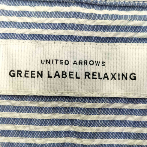 グリーンレーベルリラクシング GREEN LABEL RELAXING ストライプ シアサッカー ボタンダウンシャツ メンズ JPN:L