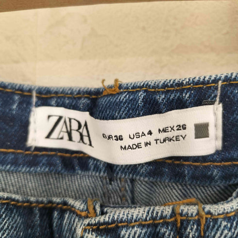 ザラ ZARA 金ボタン マリンテイストセミワイドデニムパンツ レディース 36