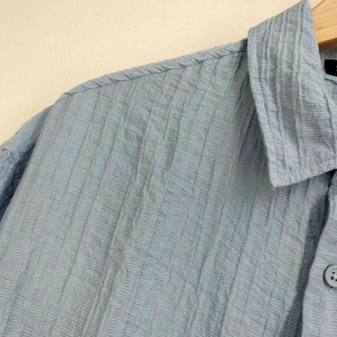 ザラ ZARA RAISED JACQUARD SHIRT レリーフ柄ジャカードシャツ メンズ USA M