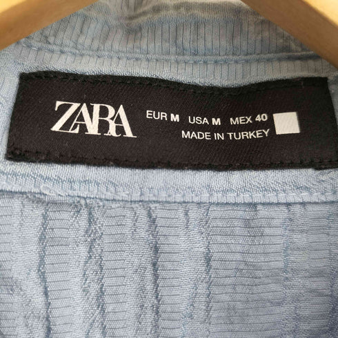 ザラ ZARA RAISED JACQUARD SHIRT レリーフ柄ジャカードシャツ メンズ USA M