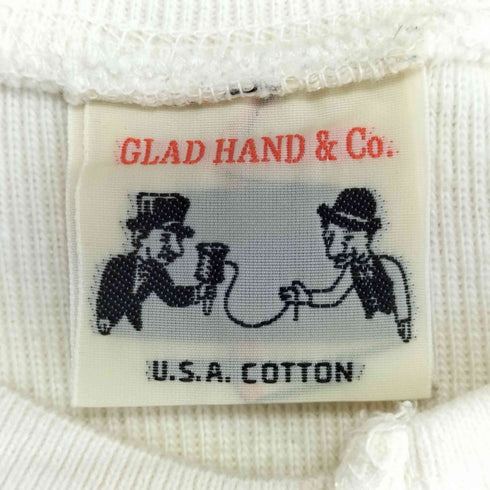 グラッドハンド GLADHAND 猫目ボタン ロングスリーブ ヘンリーネックTシャツ メンズ import:M