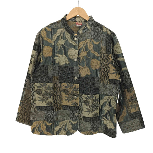 Tudor Court ゴブラン ノーカラー パッチワークジャケット レディース import:L