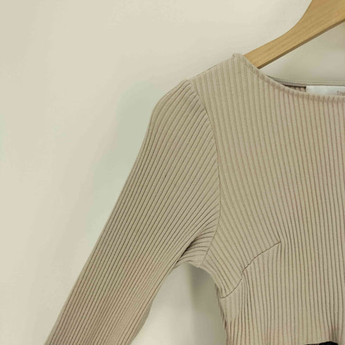 トッコクローゼット tocco closet 24AW リボン&パール付き ハイウエスト 切り替え レース ドッキング ワンピース レディース JPN:M