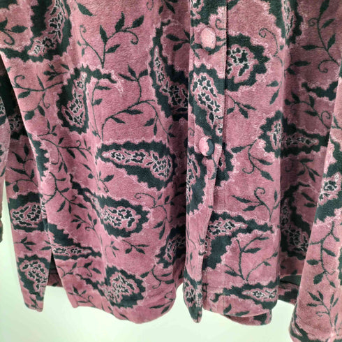 ERIKA COLLECTION パイル地 ペイズリー柄 長袖 シャツ レディース