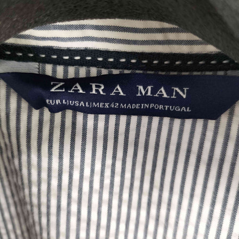 ザラマン ZARA MAN ストライプ シアサッカー ジャケット メンズ import:L
