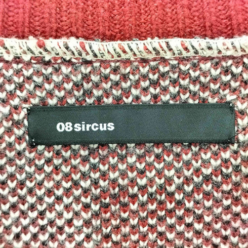 ゼロエイトサーカス 08sircus 18AW 総柄 クルーネック ニット メンズ