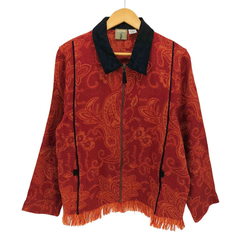 Sportelle 90s ジャガード フリンジ ジップアップジャケット レディース import:XL