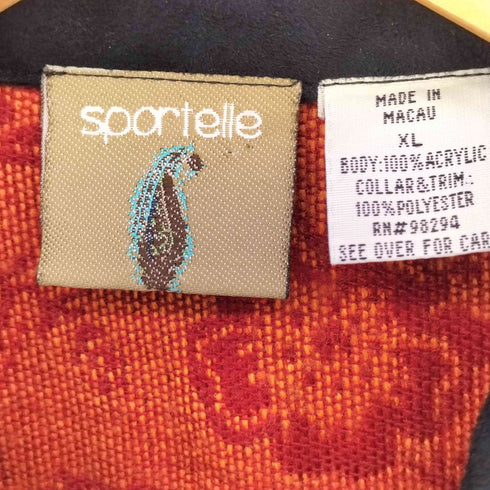 Sportelle 90s ジャガード フリンジ ジップアップジャケット レディース import:XL