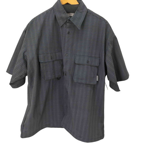 THE CRAFT CREW PRODUCTS テックファブリック ドローコード ビッグシルエット 半袖サファリシャツ メンズ JPN:L