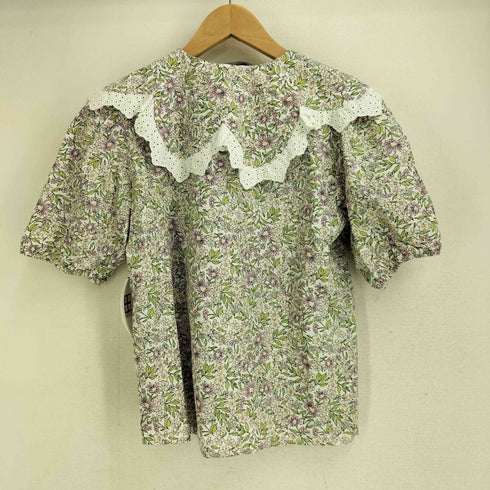 ザラ ZARA 花柄 ピーターパンカラー フリルブラウス レディース USA S