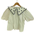 ザラ ZARA EMBROIDERED POPLIN TOP エンブロイダリー ビックカラー ポプリン ブラウス レディース USA S
