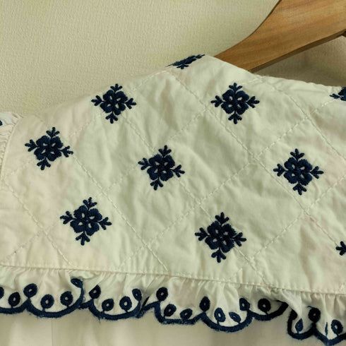 ザラ ZARA EMBROIDERED POPLIN TOP エンブロイダリー ビックカラー ポプリン ブラウス レディース USA S