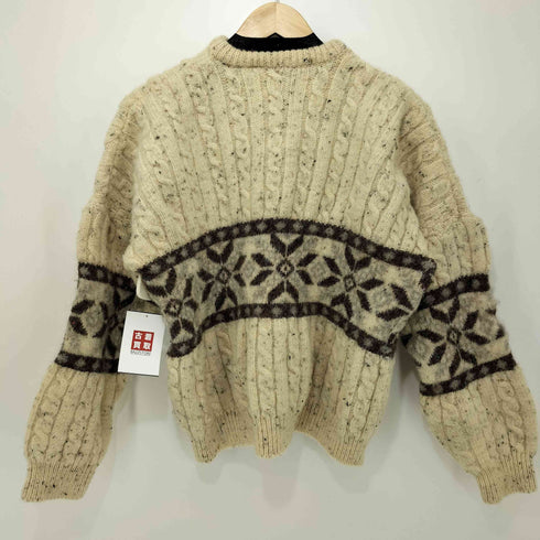 アイルランド製 ウール ケーブルニット プルオーバー メンズ import:XL