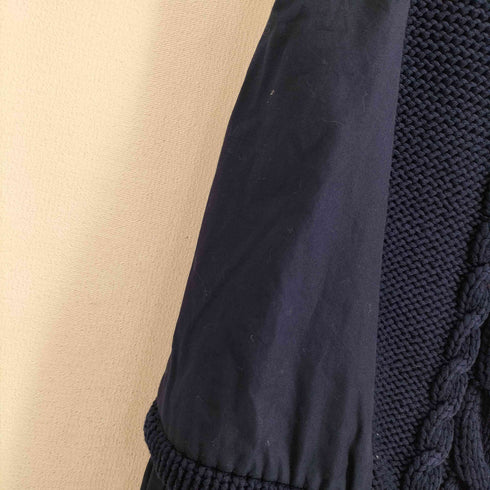 バーバリーブルーレーベル BURBERRY BLUE LABEL 襟ノバチェック ケーブル編み ニットドッキングワンピース レディース 38