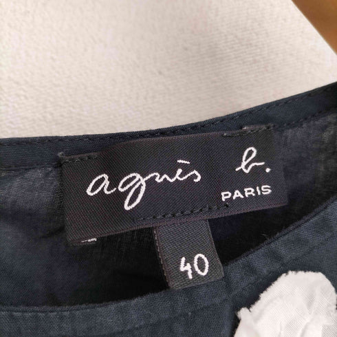 アニエスベー agnes b. PARIS 花柄 チュニック半袖ワンピース レディース 40