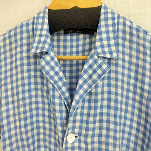 ポロラルフローレン POLO RALPH LAUREN ベルテッド リネン チェック 半袖 ワンピース 開襟 レディース 4