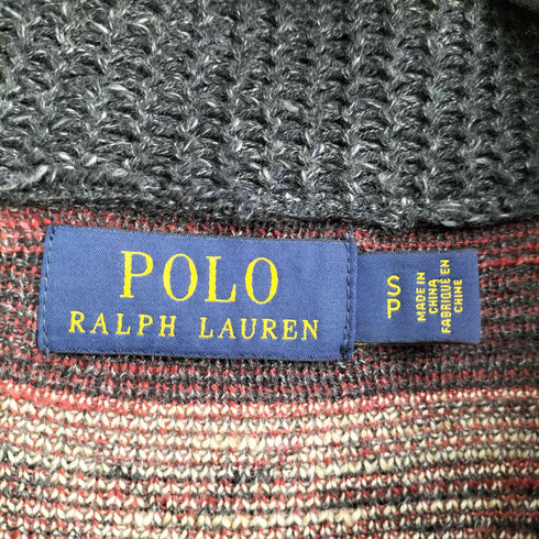 ポロラルフローレン POLO RALPH LAUREN コットン100 ネイティブ柄 裏地サーマル ショールカラーカーディガン メンズ 170/92A