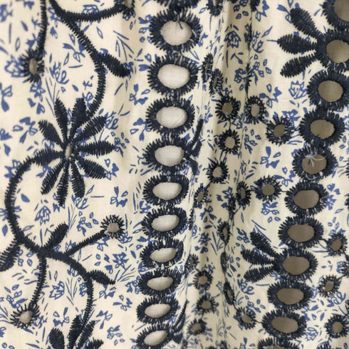 ザラ ZARA 花柄 エンブロイダリー ロング フレア ノースリーブワンピース レディース USA M