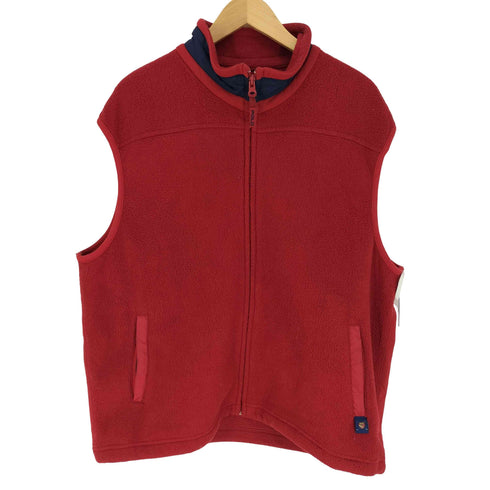 ポロゴルフラルフローレン POLO GOLF RALPH LAUREN 90S USA製 ロゴ タブ ネックライン ジップアップ フリース ベスト メンズ import:XL
