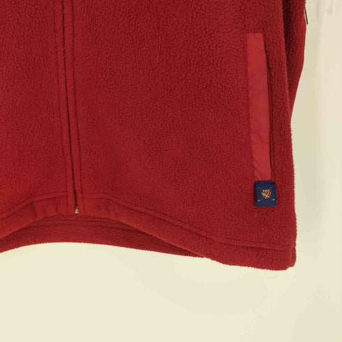 ポロゴルフラルフローレン POLO GOLF RALPH LAUREN 90S USA製 ロゴ タブ ネックライン ジップアップ フリース ベスト メンズ import:XL