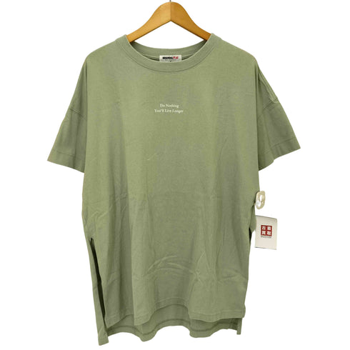 BRANDALISED グラフィック アーティスト エンボス クルーネック スリット Tシャツ レディース JPN:M