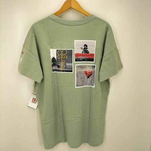 BRANDALISED グラフィック アーティスト エンボス クルーネック スリット Tシャツ レディース JPN:M