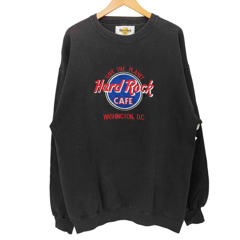 ハードロックカフェ Hard Rock Cafe 90s USA製 フロント刺繍クルーネックトレーナー メンズ L