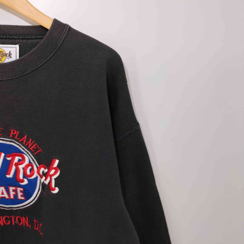 ハードロックカフェ Hard Rock Cafe 90s USA製 フロント刺繍クルーネックトレーナー メンズ L
