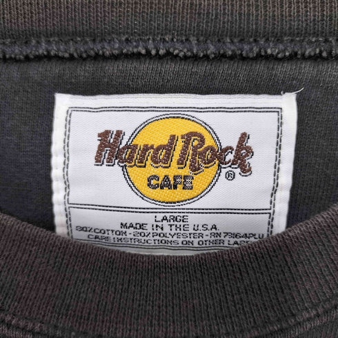 ハードロックカフェ Hard Rock Cafe 90s USA製 フロント刺繍クルーネックトレーナー メンズ L