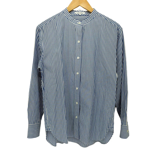 ニジュウサンク 23区 MY STANDARD L/S ノーカラー ストライプシャツ レディース JPN:38