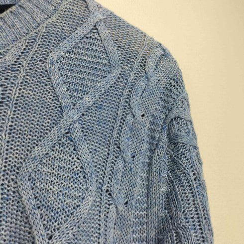 バナナリパブリック BANANA REPUBLIC リネン 麻100 ケーブル編み プルオーバーニット メンズ import:XS