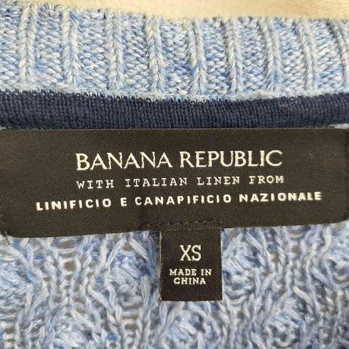 バナナリパブリック BANANA REPUBLIC リネン 麻100 ケーブル編み プルオーバーニット メンズ import:XS