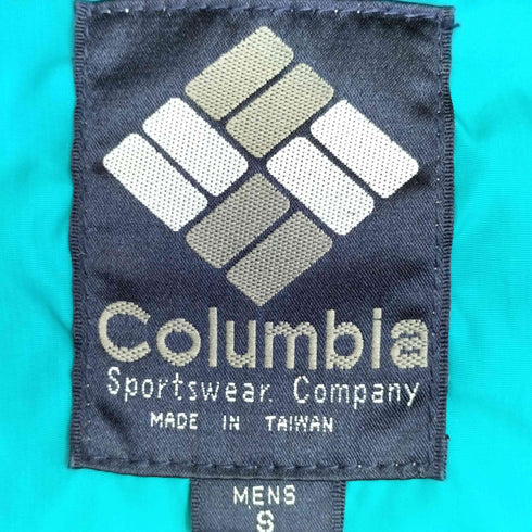 コロンビア Columbia 80S 紺タグ フード収納可 マルチカラー ナイロン ハーフジップアノラック メンズ import:S