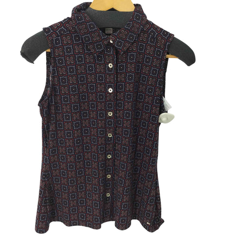 トミーヒルフィガー TOMMY HILFIGER ノースリーブ襟付きブラウス レディース import:S