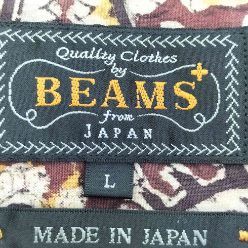 ビームスプラス BEAMS+ ブロックプリント オープンカラー シャツ メンズ JPN:L