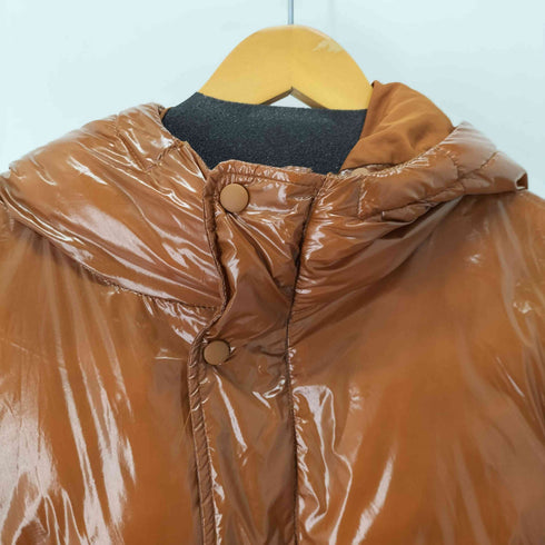 ザラ ZARA エナメルコーティング中綿フーデッドジャケット レディース import:M