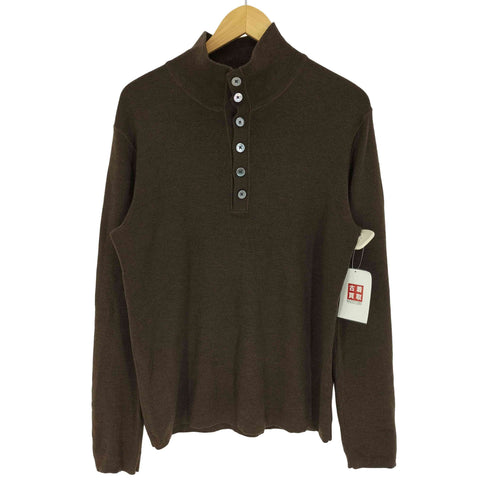 バナナリパブリック BANANA REPUBLIC MERINO EXTRA FINE WOOL メリノ ウール エルボー 切替 2WAY ネック L/S ポロ シャツ メンズ import:M